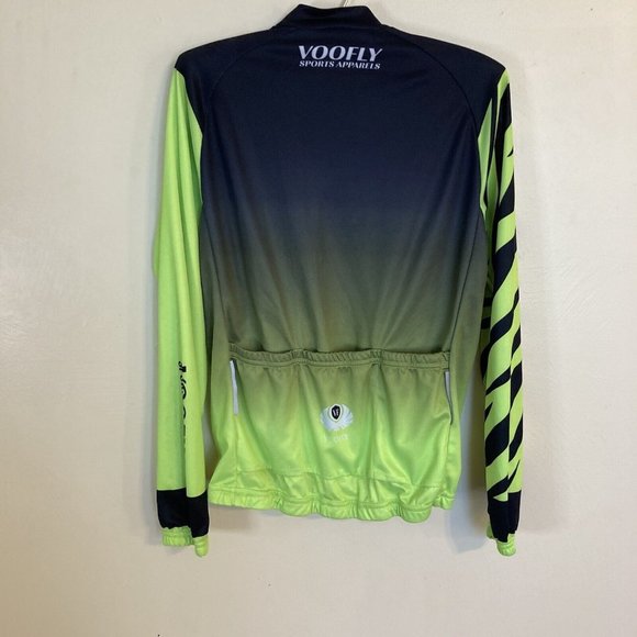 Voofly Athletic Apparel Neon Green and Black Bicycle Jersey Size Small Pockets - Picture 8 of 11